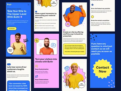 Buttr Website Responsive Design color landing page responsive design retro saas tracking ui ui ux ui design ux uxdesign visual design web design web ui website website tracking