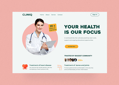 Medical Hero Section design app branding design illustration landing page medical typography ui ux vector