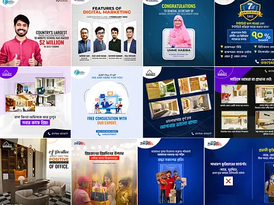 Social Media Banner Post Template Design Banner Ads advertisement banner ads banner design business banner corporate ads courier delivery digital marketing facebook ads home decorate instagram post interior motion graphics offer online banner post design resume social media youtube thumbnail