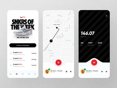 NRC - Redesign app application dashboard fitness health ios map mobile music nike ui