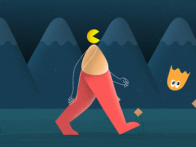 Pac-man Walk Cycle animation benmarriott character animation design framebyframe illustration motion graphics pacman walkcycle