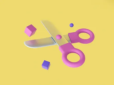 Cinema 4D -Cartoon scissors 3d c4d graphic design