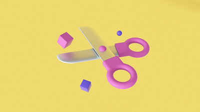 Cinema 4D -Cartoon scissors 3d c4d graphic design