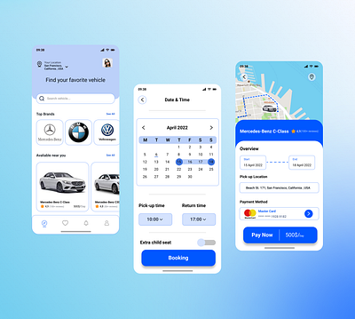 Car Rental Mobile APP app branding design graphic design illustration logo typography ui ux vector