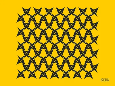 Vaughn Muller Pattern black branding design figma fitness flat graphic design icon illustrator logo minimal pattern trainer vector yellow