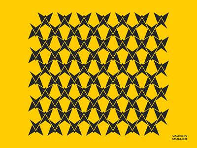 Vaughn Muller Pattern black branding design figma fitness flat graphic design icon illustrator logo minimal pattern trainer vector yellow