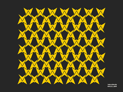 Vaughn Muller Pattern black branding design fitness flat graphic design icon illustrator logo logomark minimal pattern trainer vector yellow