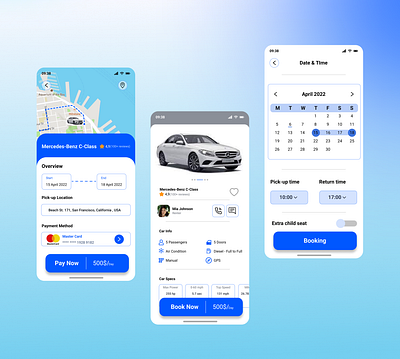 Car Rental Mobile App app branding design graphic design illustration logo typography ui ux vector