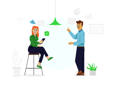 Collaboration & Brainstorming avatar design icons illustration people
