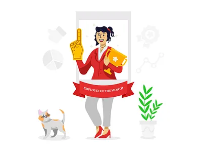 Employee of the Month employee excellence icon illustration people performance