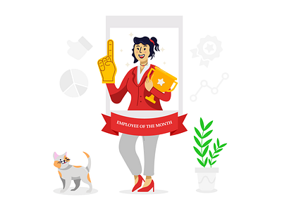 Employee of the Month employee excellence icon illustration people performance