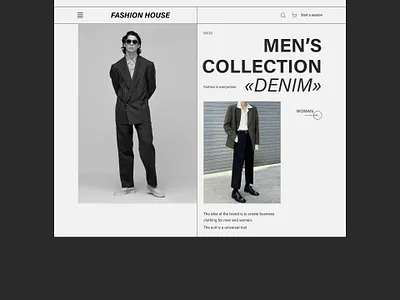 Concept of the main screen for a clothing store! design ui ux web design
