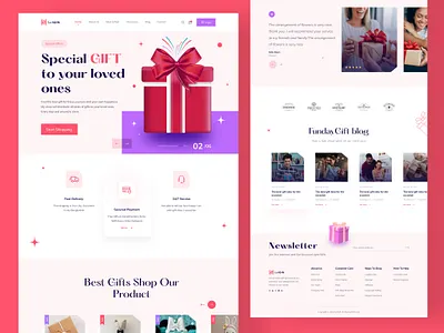 Gift Shop Landing Page Website accessories agency website design gift gift shop landingpage minimal online shop store toy shop trending ui uidesign ux ux website woocomerce