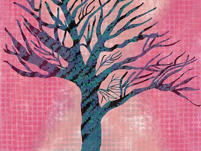 Illustration - Textured Tree art digital design illustration