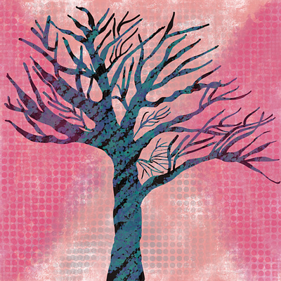 Illustration - Textured Tree art digital design illustration