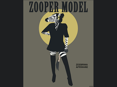 ZOOPER MODEL animal art branding design fashion illustration illustrator model style supermodel wildlife woman zebra