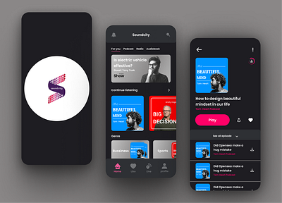 Souncity Podcast App design ui ux