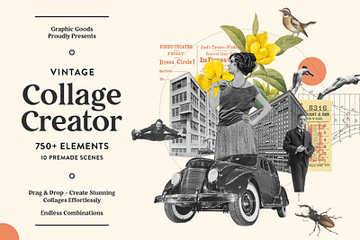 Vintage Collage Creator 750+ Assets 3d animation app branding design graphic design illustration logo motion graphics ui vector