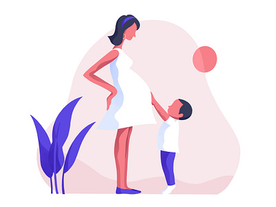 Mother and son design illustration kid mother parent people pregnancy son ui