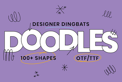 Doodle Dingbats Font - 106 Shapes! 3d animation app branding design graphic design illustration logo motion graphics ui vector