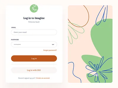 Log in page drawing login ui ux web