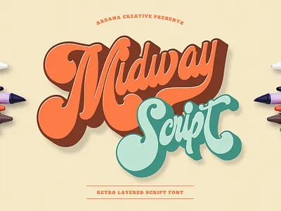 Midway Retro Script Font 3d animation app branding design graphic design illustration logo motion graphics ui vector