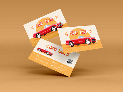 Business card for taxi businesscard car design graphic design illustration logo mockup retro taxi vector