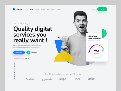 Digital Agency Landing Page agency agency landing page agency website clean clean design digital agency digital marketing landing page marketing modern ui design web web design website website design