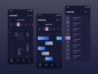 Calendar App - Organize Pro – Finance, Calendar and ToDo App 2022 agenda app design app ui calendar calendarapp chronology design diary finance financeapp free freedownload freeuikit illustration journal organize schedule timetable todo