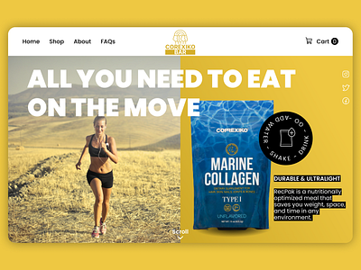 Nutrione Supplement Landing Page Design cart design ecommerce fit health healthcare healthy landing page medicine saas supplement ui ui design ui ux ux web website website concept