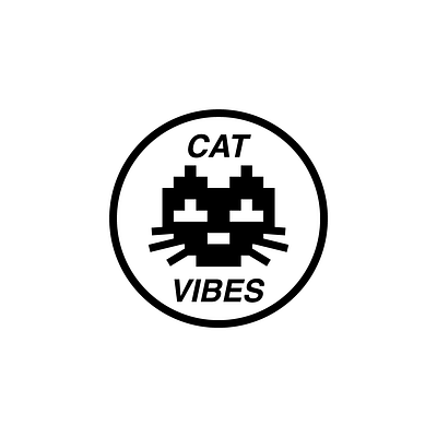 Cat Vibes Patch/Logo badge cat cat owners circular design graphic design logo logo design logodesign patch silly sticker vector