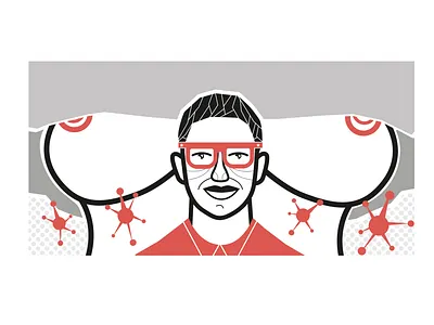 THINKER draw illustration midcentury thicklines vector