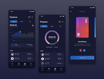 Finance App - Organize Pro – Finance, Calendar and ToDo App 2022 app design app ui bank bankapp calendar calendarapp design finance finance ui financeapp free freeuikit fund illustration money sendmoney stock store uiux