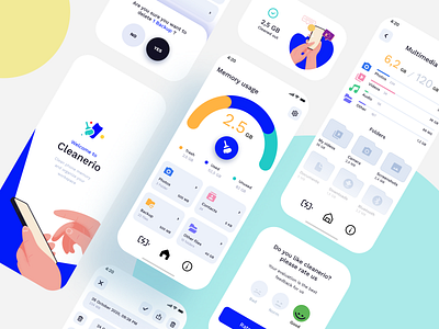 Cleanerio app app design bright cleaner app design illustration ios logo mobile mobile ui ux ux ui white