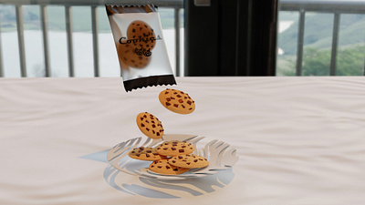 3D модель упаковки с печеньем 🥠 🍫 3d 3д модель design graphic design illustration logo блендер блендер 3д вкусности дизайн продукта еда лого моделирование модель пакет печенье программа блендер 3д продукт упаковка шоколад