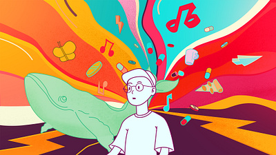 Hallucination Imagination design graphic design illustration vector vectorgraphic