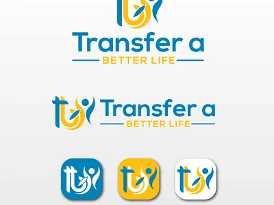 Transfer a better life Logo Design 3d sphere shape abstractlogo branding brandlogo emblemlogo graphic design illustration logo logoawsome logotype typography
