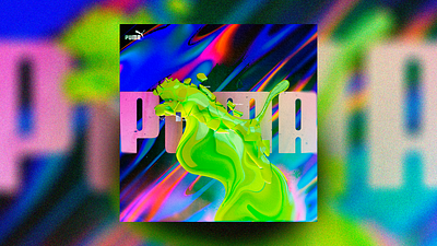 PUMA - Corporate Aesthetics 3d branding design glitch graphic design holographic illustration logo logo design puma sport typography