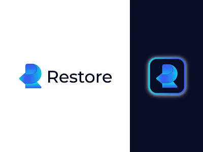 R Modern letter+Arrow, Restore logo app arrow branding business logo creative logo design gradient logo graphic design illustration logo logo design modern logo r letter r modern letter r modern logo restore restore logo trendy logo ui