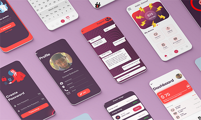 Energy Monitoring App UI/UX design animation app bar branding colorful dashboard design energy graphic design il login navigation power profile ui ux