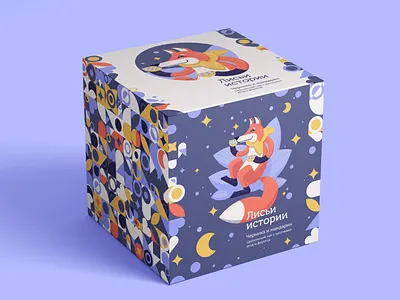 The Fox's Stories — package concept branding character character design character illustration colorful design flat fox geometric illustration package pattern purple иллюстрация лиса узор упаковка