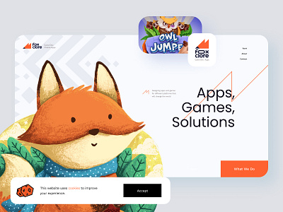 FoxClore branding bright corporate design digital agency full screen illustration logo promo ux ux ui webdesign white