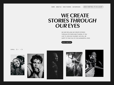 RECLAIM PHOTOGRAPHY AND FILMING STUDIO film filming minimal photography photos pictures studio website