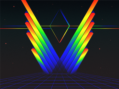 70s Sci-Fi 1970s 1980s 70s 80s abstract darkness geometric grainy illustration light prism rainbow retro retrowave sci fi science fiction space synthwave vaporwave vintage