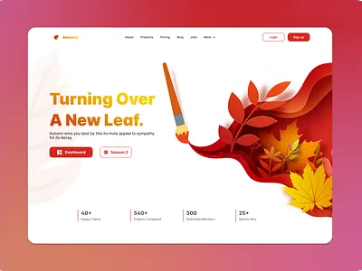 A cool autumn hero section best hero section blockchain branding design graphic design illustration landing page logo nft hero section nft landing page planet ui vector