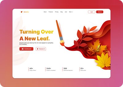 A cool autumn hero section best hero section blockchain branding design graphic design illustration landing page logo nft hero section nft landing page planet ui vector