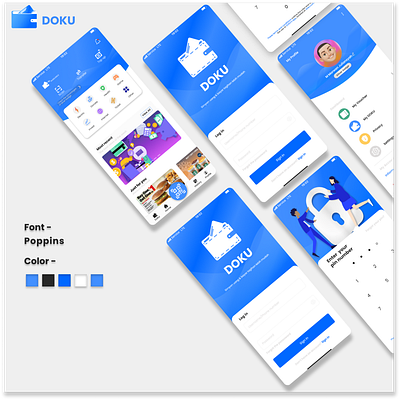 Simple UI Design DOKU's App's branding graphic design logo ui