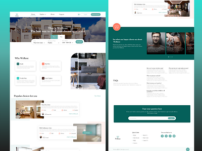 WeRent : Landing page for finding apartments website adobe xd design find apartments find home landing page rent rent apartment rent home ui uiux ux web design webdesign website