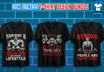 GYM FITNESS T-SHIRT DESIGN BUNDLE best t shirt design design fitness gym gym t shirt nurse t shirt design typography