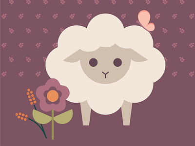 Lamb butterfly easter flower illustration lamb pattern vector